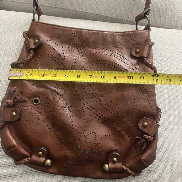 Stamp 10 Vegan Hobo Bag Brown & Teal - Picture 8 of 9